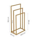 Stojak na ręczniki wieszak wolnostojący metalowy 3 ramiona złoty ModernHome ModernHome