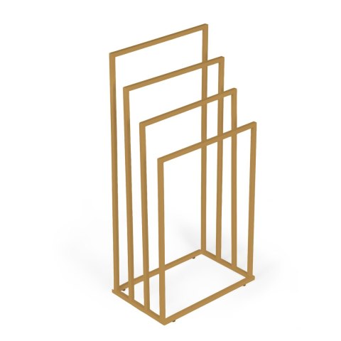 Stojak na ręczniki wieszak wolnostojący metalowy 4 ramiona złoty ModernHome ModernHome