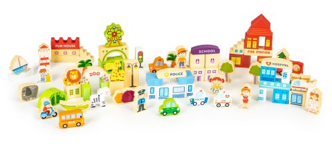 Drewniane klocki edukayjne miasto zoo 120 el. ECOTOYS ECOTOYS Drewniane klocki edukayjne miasto zoo 120 el. ECOTOYS ECOTOYS