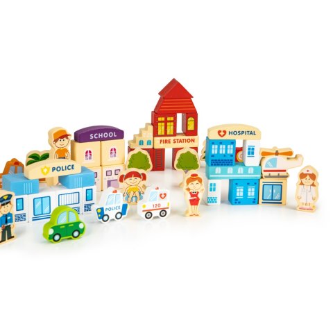 Drewniane klocki edukayjne miasto zoo 120 el. ECOTOYS ECOTOYS Drewniane klocki edukayjne miasto zoo 120 el. ECOTOYS ECOTOYS