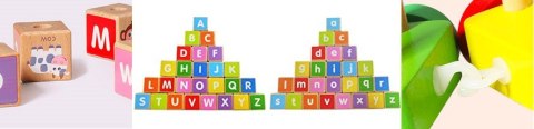 Drewniany pociąg duże klocki edukacyjne alfabet ECOTOYS ECOTOYS Drewniany pociąg duże klocki edukacyjne alfabet ECOTOYS ECOTOYS