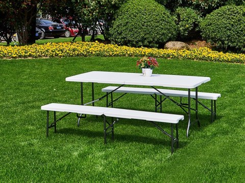 Stół cateringowy 180 cm składany w walizkę biały ModernHome ModernHome Stół cateringowy 180 cm składany w walizkę biały ModernHome ModernHome