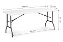 Stół cateringowy 180 cm składany w walizkę biały ModernHome ModernHome
