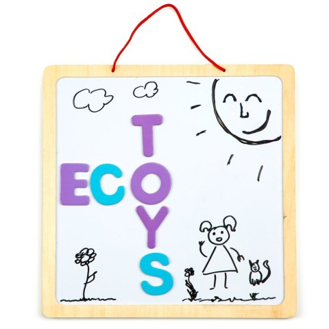 Tablica edukacyjna 3w1 magnetyczna kredowa literki ECOTOYS ECOTOYS Tablica edukacyjna 3w1 magnetyczna kredowa literki ECOTOYS ECOTOYS