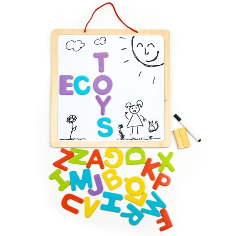 Tablica edukacyjna 3w1 magnetyczna kredowa literki ECOTOYS ECOTOYS Tablica edukacyjna 3w1 magnetyczna kredowa literki ECOTOYS ECOTOYS