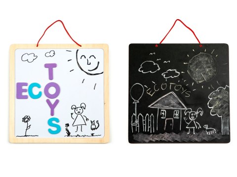 Tablica edukacyjna 3w1 magnetyczna kredowa literki ECOTOYS ECOTOYS Tablica edukacyjna 3w1 magnetyczna kredowa literki ECOTOYS ECOTOYS