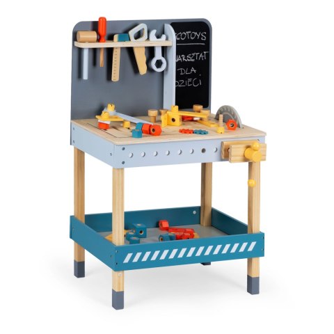 Zabawkowy drewniany warsztat z narzędziami - 47 el. ECOTOYS ECOTOYS Zabawkowy drewniany warsztat z narzędziami - 47 el. ECOTOYS ECOTOYS