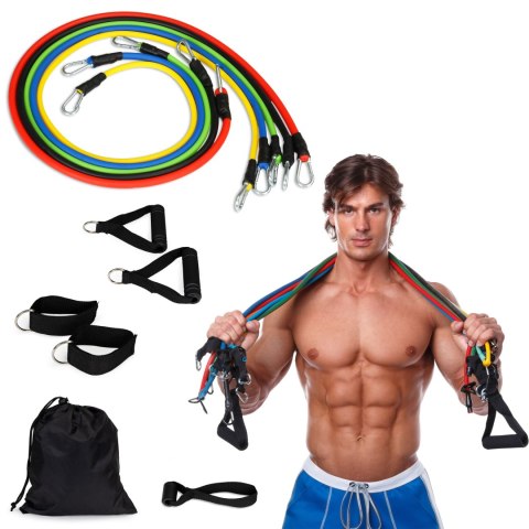 Zestaw 5 gum ekspanderów fitness rączki uchwyty ModernHome Zestaw 5 gum ekspanderów fitness rączki uchwyty ModernHome