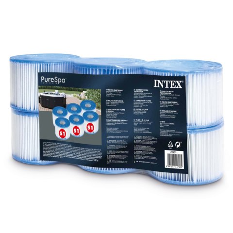 Filtry S1 komplet 6 sztuk zestaw Pure SPA INTEX 29011 INTEX Filtry S1 komplet 6 sztuk zestaw Pure SPA INTEX 29011 INTEX