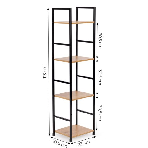 Regał drewniany nowoczesny metalowa rama LOFT 4 półki ModernHome ModernHome Regał drewniany nowoczesny metalowa rama LOFT 4 półki ModernHome ModernHome