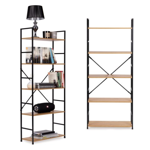 Regał drewniany szeroki nowoczesny LOFT 5 półek ModernHome ModernHome