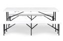 Zestaw cateringowy stół bankietowy 180cm 2 ławki biały ModernHome ModernHome