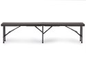 Zestaw cateringowy stół bankietowy 180 cm 2 ławki ratan brąz ModernHome ModernHome