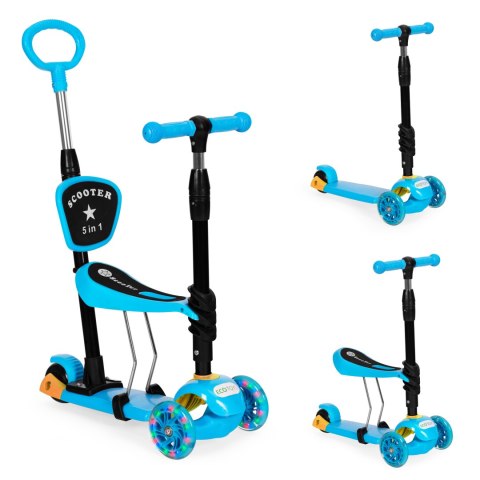 Hulajnoga trójkołowa balansowa led 3w1 świecące kółka - Niebieska ECOTOYS ECOTOYS Hulajnoga trójkołowa balansowa led 3w1 świecące kółka - Niebieska ECOTOYS ECOTOYS