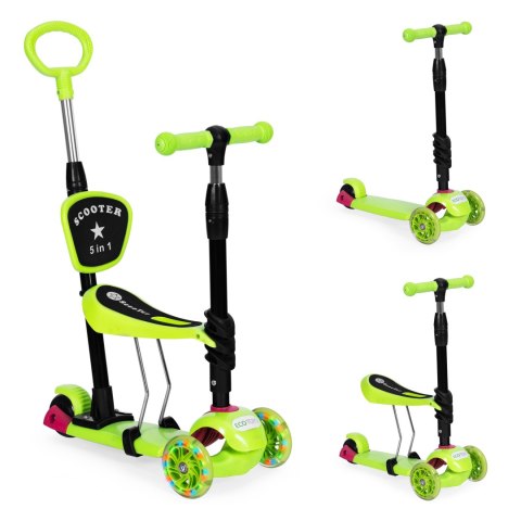 Hulajnoga trójkołowa balansowa led 3w1 świecące kółka - Zielona ECOTOYS ECOTOYS Hulajnoga trójkołowa balansowa led 3w1 świecące kółka - Zielona ECOTOYS ECOTOYS