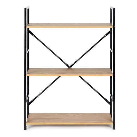 Regał drewniany metalowa rama szeroki LOFT 3 półki ModernHome ModernHome Regał drewniany metalowa rama szeroki LOFT 3 półki ModernHome ModernHome
