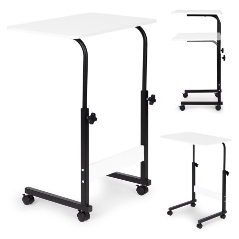 Stolik pod laptopa z kółkami biurko dostawiane do fotela kanapy biały ModernHome ModernHome Stolik pod laptopa z kółkami biurko dostawiane do fotela kanapy biały ModernHome ModernHome