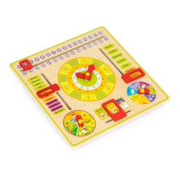 Drewniana tablica edukacyjna manipulacyjna kalendarz zegar ECOTOYS ECOTOYS