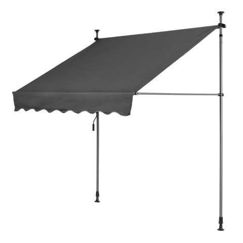 Markiza przeciwsłoneczna balkonowa 200x120 cm regulacja wysokości wodoodporna korbka ręczna szara MultiGarden MultiGarden Markiza przeciwsłoneczna balkonowa 200x120 cm regulacja wysokości wodoodporna korbka ręczna szara MultiGarden MultiGarden