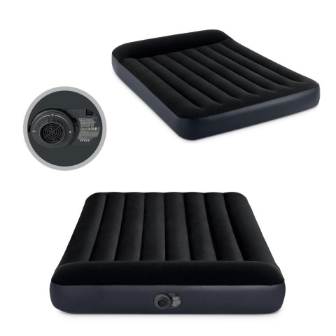 Materac dmuchany 191x137 cm dwuosobowy z pompką łóżko welur INTEX 64148N INTEX Materac dmuchany 191x137 cm dwuosobowy z pompką łóżko welur INTEX 64148N INTEX
