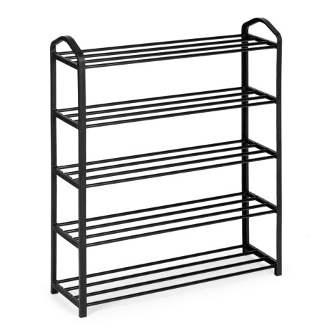 Regał na buty metalowy 5 półek 15 par butów czarny ModernHome ModernHome Regał na buty metalowy 5 półek 15 par butów czarny ModernHome ModernHome