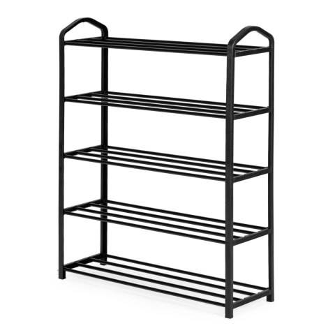 Regał na buty metalowy 5 półek 15 par butów czarny ModernHome ModernHome Regał na buty metalowy 5 półek 15 par butów czarny ModernHome ModernHome