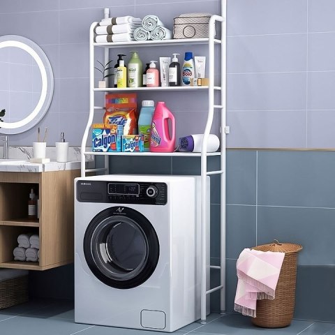 Wysoki regał WC łazienkowy nad sedes 3 półki aluminiowa konstrukcja ModernHome Wysoki regał WC łazienkowy nad sedes 3 półki aluminiowa konstrukcja ModernHome
