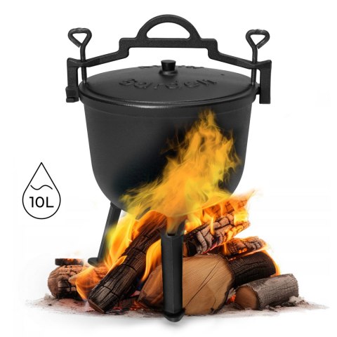 Kociołek żeliwny stojący 10L garnek myśliwski ognisko grill MultiGarden MultiGarden Kociołek żeliwny stojący 10L garnek myśliwski ognisko grill MultiGarden MultiGarden