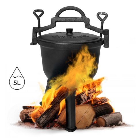 Kociołek żeliwny stojący 5L garnek myśliwski ognisko grill MultiGarden MultiGarden Kociołek żeliwny stojący 5L garnek myśliwski ognisko grill MultiGarden MultiGarden