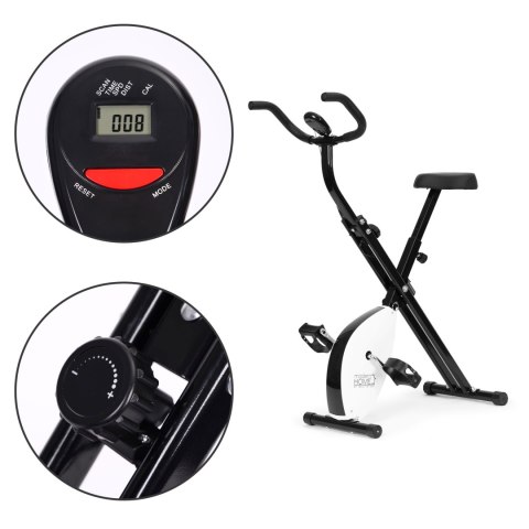 Rowerek treningowy rower stacjonarny fitness mechaniczny licznik komputer płynna regulacja - biały ModernHome ModernHome Rowerek treningowy rower stacjonarny fitness mechaniczny licznik komputer płynna regulacja - biały ModernHome ModernHome