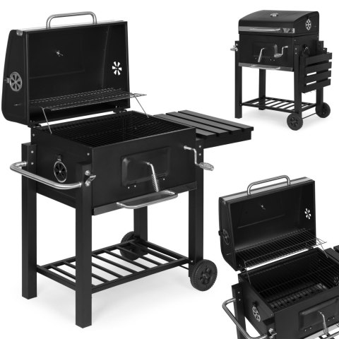 Grill węglowy duży ogrodowy z pokrywą termometr półki koła dmuchawa gratis MEBELKI24 Grill węglowy duży ogrodowy z pokrywą termometr półki koła dmuchawa gratis MEBELKI24