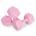Hantle sześciokątne zestaw 2x4 kg ciężarki do ćwiczeń obciążniki fitness różowe ModernHome ModernHome