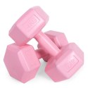 Hantle sześciokątne zestaw 2x4 kg ciężarki do ćwiczeń obciążniki fitness różowe ModernHome ModernHome