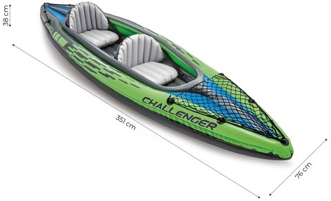 Kajak dmuchany Challenger K2 dla 2 osób wiosła pompka pokrowiec INTEX 68306 INTEX Kajak dmuchany Challenger K2 dla 2 osób wiosła pompka pokrowiec INTEX 68306 INTEX