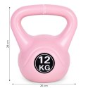 Kettlebell kettle 12 kg do ćwiczeń hantla kula odważnik obciążenie ciężar fitness różowy ModernHome ModernHome