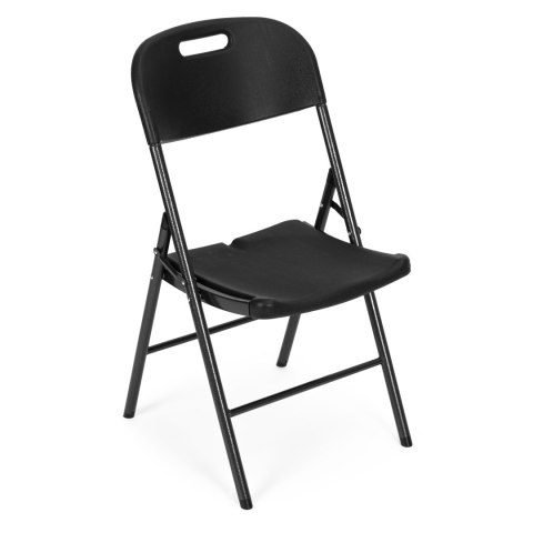 Komplet 2 krzeseł składanych zestaw cateringowy metal HDPE czarne ModernHome ModernHome Komplet 2 krzeseł składanych zestaw cateringowy metal HDPE czarne ModernHome ModernHome
