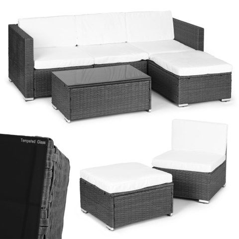 Komplet mebli ogrodowych z technorattanu narożnik modułowy stolik szary MultiGarden MultiGarden Komplet mebli ogrodowych z technorattanu narożnik modułowy stolik szary MultiGarden MultiGarden