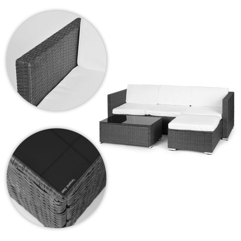 Komplet mebli ogrodowych z technorattanu narożnik modułowy stolik szary MultiGarden MultiGarden Komplet mebli ogrodowych z technorattanu narożnik modułowy stolik szary MultiGarden MultiGarden