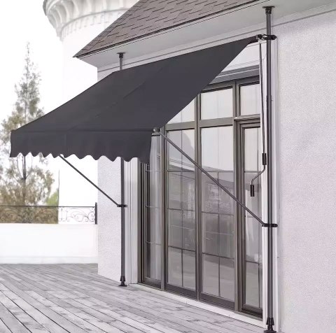 Markiza przeciwsłoneczna balkonowa 300x120 cm regulacja wysokości wodoodporna korbka ręczna szara MultiGarden MultiGarden Markiza przeciwsłoneczna balkonowa 300x120 cm regulacja wysokości wodoodporna korbka ręczna szara MultiGarden MultiGarden