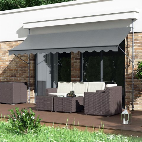 Markiza przeciwsłoneczna balkonowa 300x120 cm regulacja wysokości wodoodporna korbka ręczna szara MultiGarden MultiGarden Markiza przeciwsłoneczna balkonowa 300x120 cm regulacja wysokości wodoodporna korbka ręczna szara MultiGarden MultiGarden