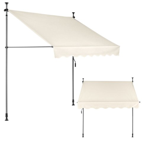 Markiza przeciwsłoneczna balkonowa 200x120 cm regulacja wysokości wodoodporna korbka ręczna beżowa MultiGarden MultiGarden Markiza przeciwsłoneczna balkonowa 200x120 cm regulacja wysokości wodoodporna korbka ręczna beżowa MultiGarden MultiGarden